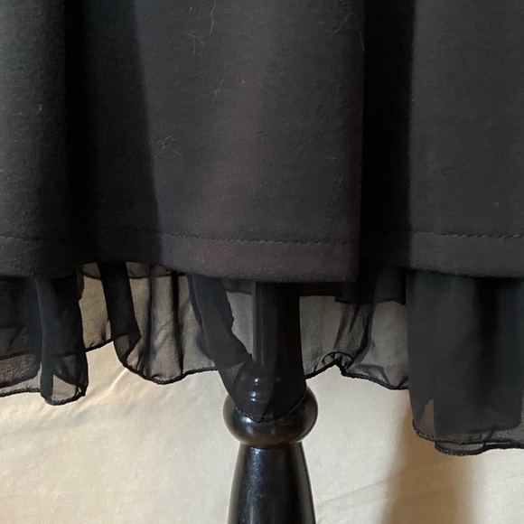 Jacket Black Ruffles Pleated Shear Bottom Dress Coat - Picture 4 of 13